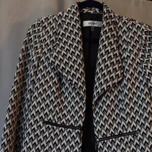 Jones Studio Jackets & Coats | Lined, Silver/Black Geometric Size 6